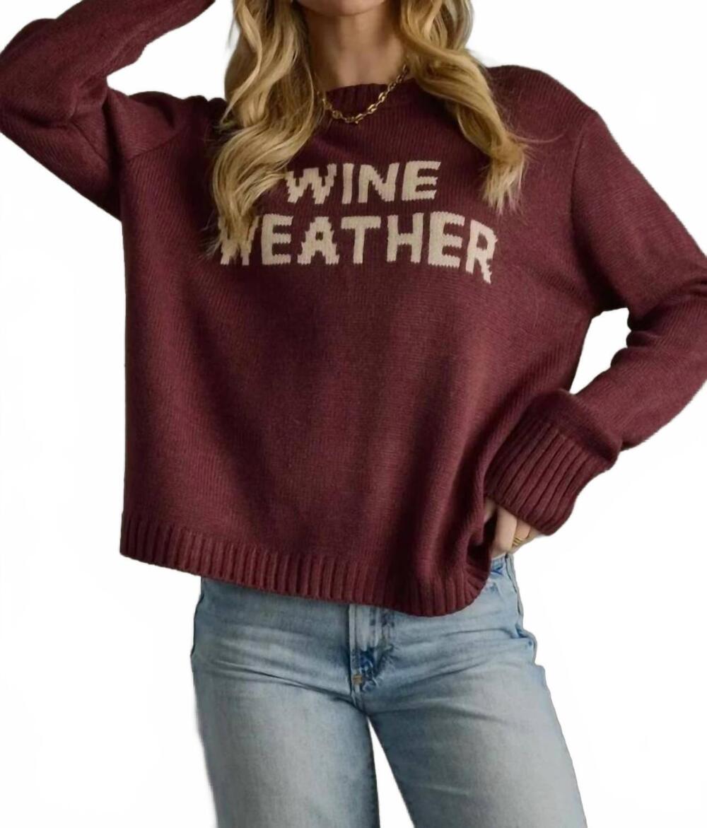 NEW PANACHE APPAREL wine weather sweater in burgundy